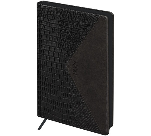 Ежедневник A5, 136 л., недатированный, кожзам, «Reptile. Onyx», цветной срез, карман, Китай