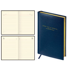 Ежедневник А5, 136 л., недатированный, кожзам, золотой срез,"Dallas", синий, Китай