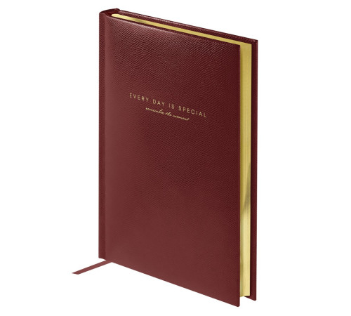 Ежедневник А5, 136 л., недатированный, кожзам, золотой срез,"Dallas", коричневый, Китай