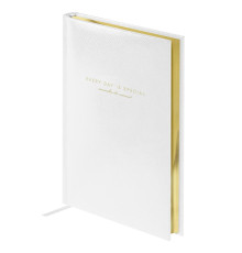 Ежедневник А5 датир., 176 л., 2026 г кожзам, белый, золотой срез,линия, «Dallas», Китай