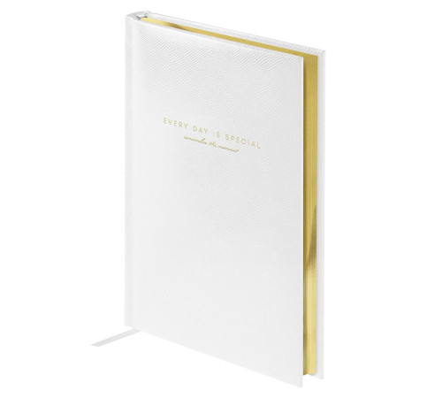 Ежедневник А5 датир., 176 л., 2026 г кожзам, белый, золотой срез,линия, «Dallas», Китай