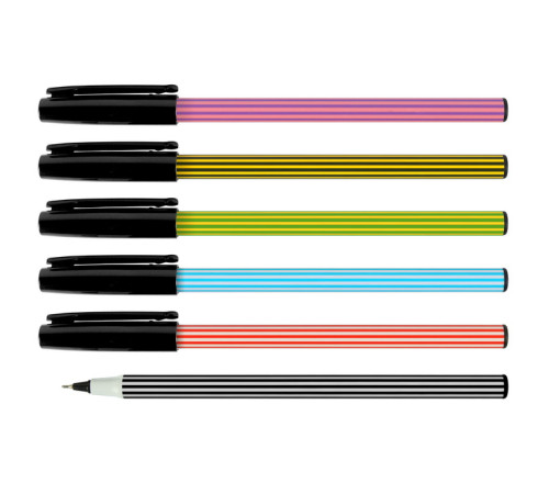 Ручка шариковая синяя 0,7 мм синяя "Darvish" Stick корпус в полосочку цвет ассорти, Индия