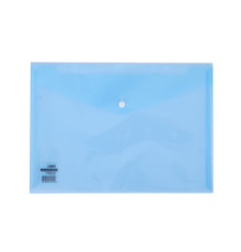 Папка конверт на кнопке  А4 "Deli" прозр., синий, Китай