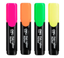 Набор маркеров-текстовых 4 цвета 1-5 мм Deli E37232  (роз, оранж, желт, зел) ,Китай