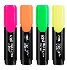 Набор маркеров-текстовых 4 цвета 1-5 мм Deli E37232  (роз, оранж, желт, зел) ,Китай