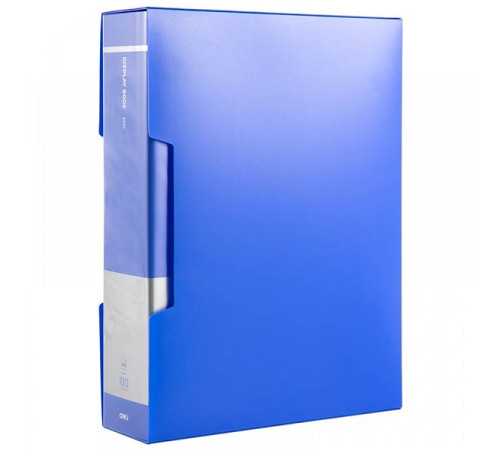 Папка 100 файлов A4, Deli,  64мм, 1,05мм, синяя, Китай