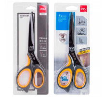 Ножницы 21см Deli, , эргономичные ручки, серые/желтые, Китай