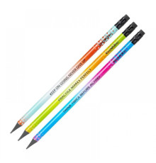 Карандаш ч/г НВ с ластиком Дели Enovatio (ассорти пластик,трехгранный, заточенный).Китай