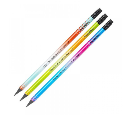 Карандаш ч/г НВ с ластиком Дели Enovatio (ассорти пластик,трехгранный, заточенный).Китай