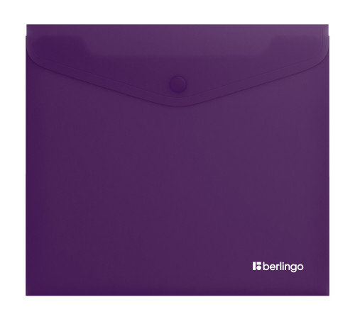 Папка-конверт А5+ с кнопкой Berlingo Soft Touch 200мкм, фиолетовая, Китай