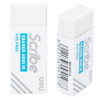 Ластик Scribe  Deli белый 42*17*10 мм. Китай