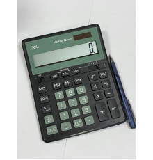 Калькулятор 12р. настольный DELI 202,2*158,5*31,3 мм, Чёрный/зелёный, Китай