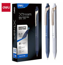Ручка шарик/автоматDeli Xtream EQ88-BL, линия 0,35мм, игольч стер., синяя,  Китай