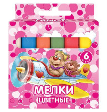 Мелки цветные Fancy, 6 шт., 6 цветов.РФ