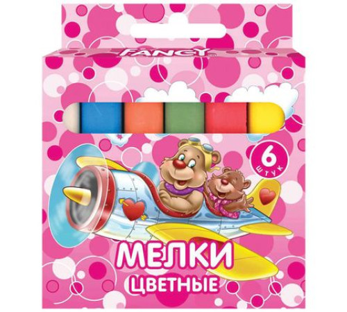 Мелки цветные Fancy, 6 шт., 6 цветов.РФ