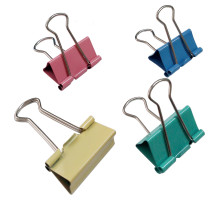 Зажим для бумаг 32 мм цветной, (12шт/уп),Китай