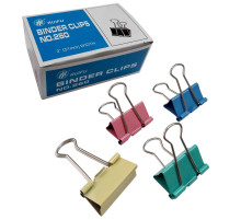 Зажим для бумаг 51 мм цветной, (12шт/уп),Китай