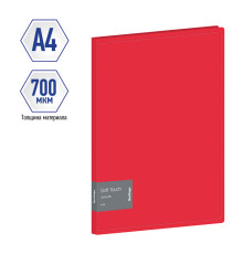 Папка с пружинным скоросшивателем Berlingo "Soft Touch" А4, красная, 17мм, 700мкм, пластик,с карм,РФ