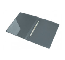 Папка с пружинным скоросшивателем Berlingo "Soft Touch" А4, серая, 17мм, 700мкм, пластик, с карм. РФ