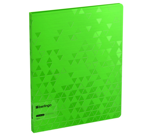 Папка пластиковая с боковым зажимоми карманом  А4, 17мм 1000 мк Berlingo "Neon",зелёный неон,РФ