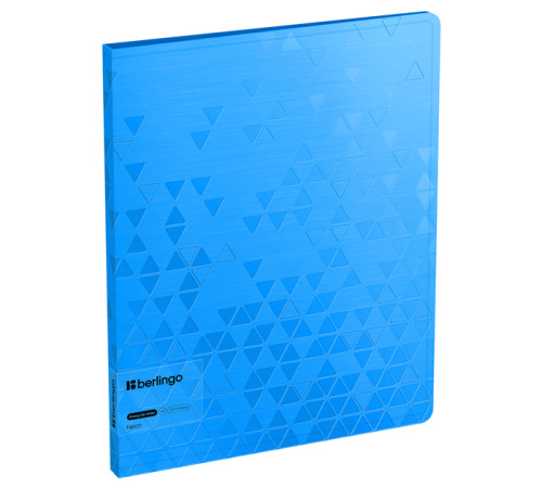 Папка пластиковая с боковым зажимоми карманом  А4, 17мм 1000 мк Berlingo "Neon",голубой неон,РФ