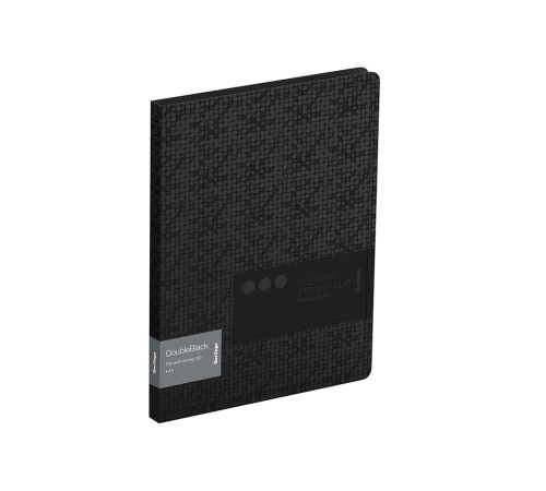 Папка c зажимом Berlingo "DoubleBlack" А4, пласт., 17мм, 600мкм, черн., с внутр. карм., Китай