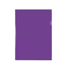 Папка-уголок пластиковая OfficeSpace А4, 0,15 мм, прозрачная фиолетовая,РФ