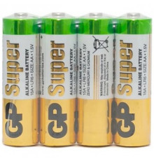 Батарейка LR6 AA GP Super алкалиновые 4шт/упак, Китай