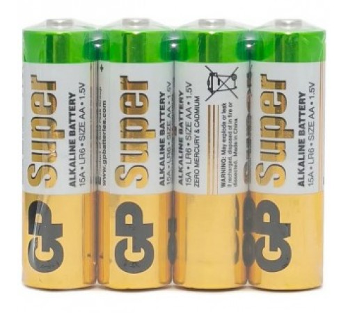 Батарейка LR6 AA GP Super алкалиновые 4шт/упак, Китай