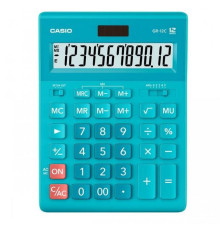 Калькулятор 12р GR-12 Casio голубой. 35*155*209мм, Филиппины