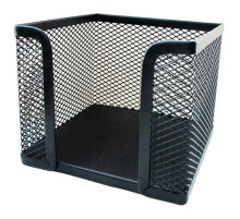 Подставка (бокс) 97*97*8 мм для бумаг металлическая, черная сетка  GROSS, Китай