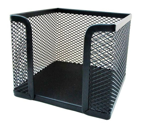 Подставка (бокс) 97*97*8 мм для бумаг металлическая, черная сетка  GROSS, Китай