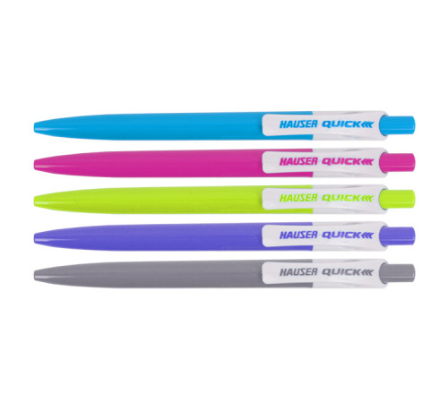 Ручка шарик/автомат.стерж.синий HAUSER Quick,корпус ассорти,  Индия