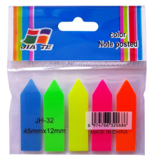 Закладки пластик. 45х12мм, 20 л., 5 цветов, стрелочки. Китай