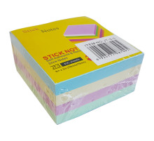 Блок 76*76 мм ассорти 4 цв.*100 л (400)голуб., жел., роз., зел.,с липким слоем GROSS, Китай