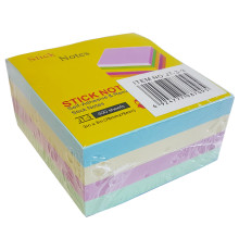 Блок 76*76 мм ассорти 4 цв.*100 л (400)голуб., жел., роз., зел.,с липким слоем GROSS, Китай
