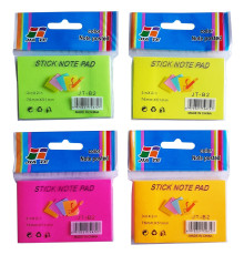 Блок 51*76 мм ассорти 100 л  неон. с липким слоем GROSS, Китай