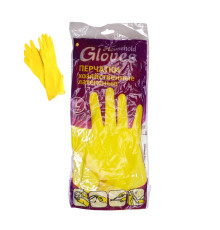 Перчатки хозяйственные S Household  Gloves латексные, желтые,  Россия