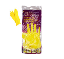 Перчатки латексные XL Household  Gloves желтые,  Россия