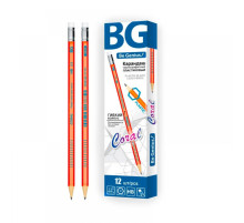Карандаш ч/г НВ с ластиком BG Colal, , шестигранный, оранжевый, пластиковый, Китай