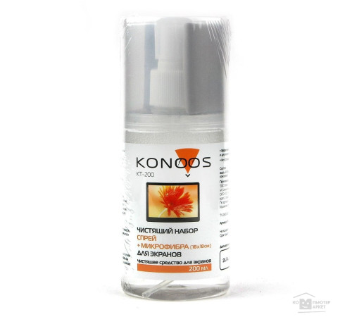 Набор для ЖК-экранов (спрей 200мл + салфетка), Koonos, РФ
