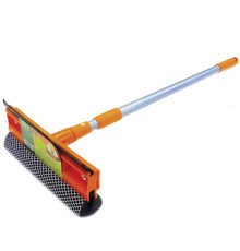 Окномойка 25см с рукояткой телескоп. 8*25*95см, "Умничка"(щетка с водосгоном, губка с сеткой), Китай