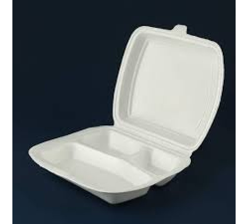 Ланч-бокс ВПС 250x195x68 мм 1 секции, эконом, (цвет белый) 100шт/упак, LB-1, РФ