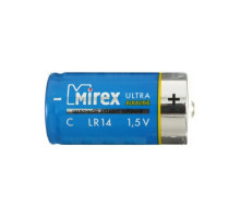 Батарейка LR14 щелочная  Mirex  LR14/ С 1.5V   2 шт/уп, (2/12/96), shrink, Китай