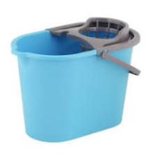 Ведро 10л пласт с отжимом прямоугольное с носиком 10л,цвет голубой, РФ