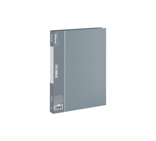 Папка c пружинным скоросшивателем Berlingo Standart А4, 0,7 мм,700 мкм серая, с внут. карманом,РФ