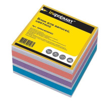 Блок бумаги для заметок цветной проклеен 90*90*50 мм "inФОРМАТ" inФОРМАТ 80 г/м2,РФ