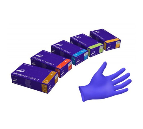 Перчатки нитрил. неопудр. текстур, Nitrylex Violet PF Protect р S 100 шт/упак,РС000500824-4 Тайланд