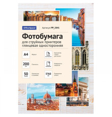 Фотобумага А4, 200г/м2,  50л., 210*297мм, (глянцевая) одност.,OfficeSpace. Китай