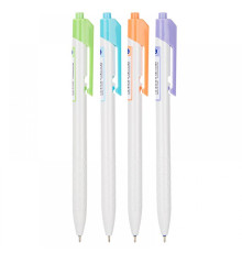 Ручка шарик/автомат Deli Arrow, линия 0,4мм, масл.чернила,синяя, корпус ассорти.Китай